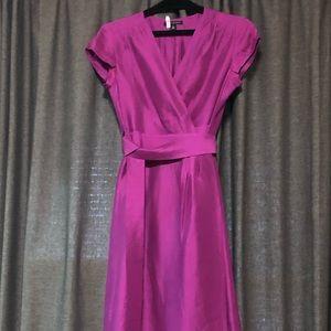 Silk midi wrap dress